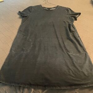 J Jill Blue Short Sleeve Dress